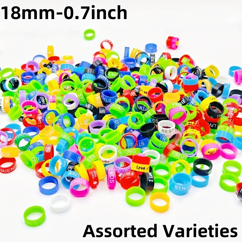 Mixed Styles Silicone Printed Rings Set